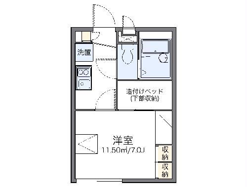 レオパレスディアコート(1K/2階)の間取り写真