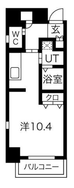 ベルルージュ中村公園(1K/8階)の間取り写真