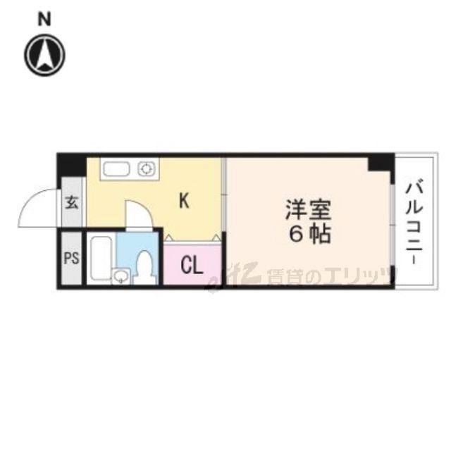 ハッピーハイツ(ワンルーム/3階)の間取り写真