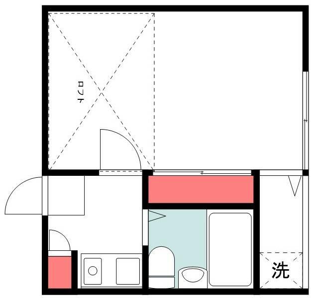 パレス中山第1(1K/1階)の間取り写真