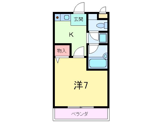エスポワール北町(1K/2階)の間取り写真