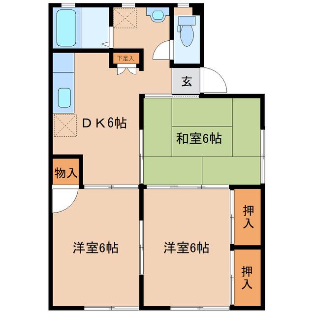 セジュールワタナベ(3DK/1階)の間取り写真