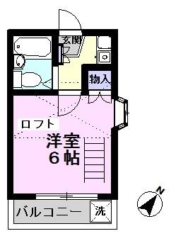 MARIO江戸川台(1K/2階)の間取り写真