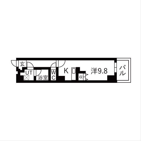 THE MUSE神屋町(ワンルーム/2階)の間取り写真