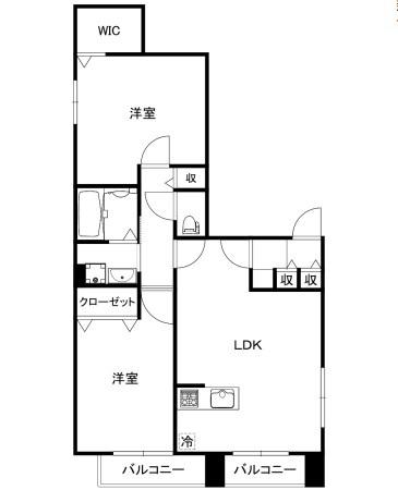 戸越B.I.G. RESIDENCE(2LDK/3階)の間取り写真