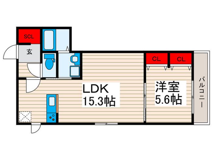 高砂8丁目計画(1LDK/3階)の間取り写真