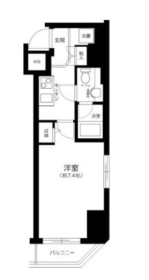 CASA SPLENDIDO TORANOMON EST(1K/5階)の間取り写真