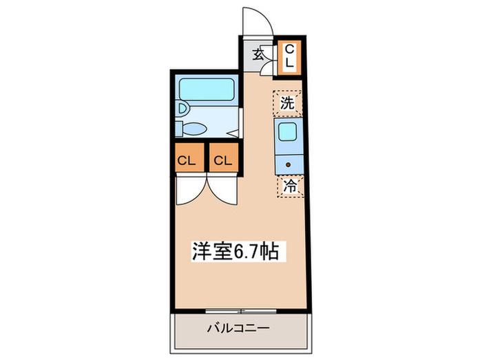 ペガサスマンション渋谷本町I(ワンルーム/2階)の間取り写真