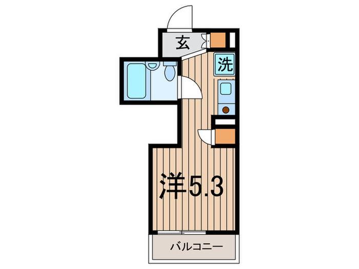 プリンセスコート赤堤(ワンルーム/1階)の間取り写真