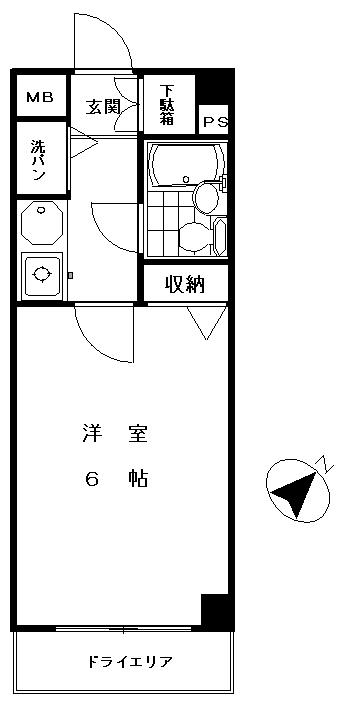ミリオンコート三軒茶屋(1K/B1階)の間取り写真