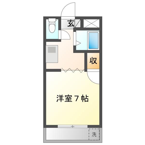 フィールドコーポB(1K/3階)の間取り写真