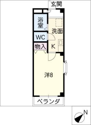 エスペラール鴻ノ池(1K/4階)の間取り写真