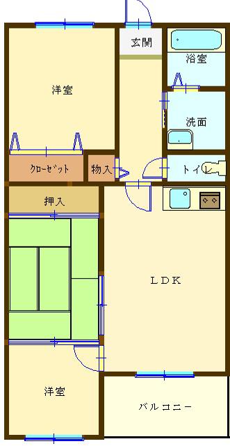 フォンティーヌ(3LDK/3階)の間取り写真