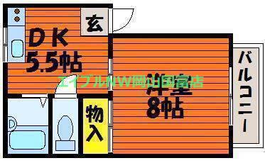 シティーハイツ(1DK/2階)の間取り写真