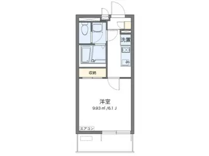 JR埼京線 武蔵浦和駅 徒歩3分 3階建 築10年(1K/2階)の間取り写真