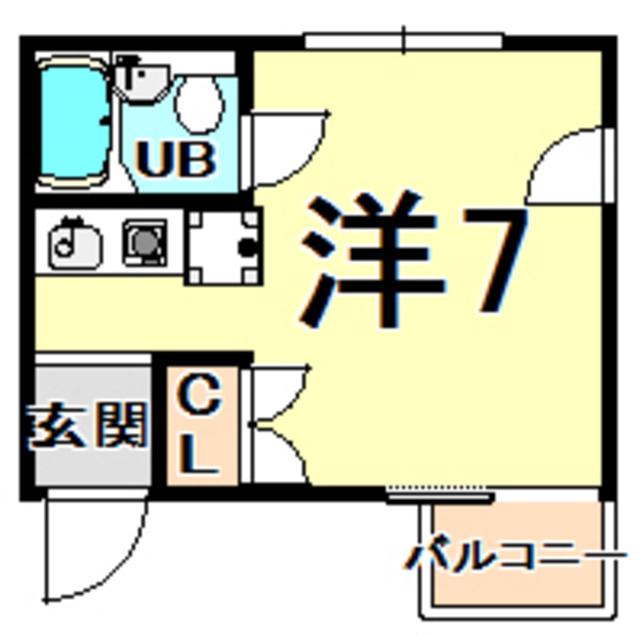 ハイツシャルム(ワンルーム/2階)の間取り写真
