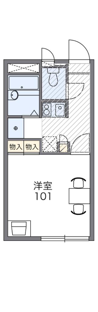 レオパレスカリヨ尼崎(1K/2階)の間取り写真