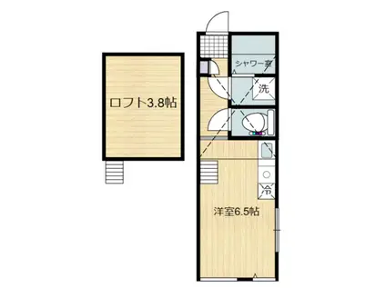ソルティ3武蔵小杉(ワンルーム/1階)の間取り写真