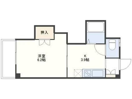アベニューベルコート(1K/2階)の間取り写真