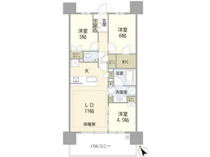 アネシア東京尾久(3LDK/5階)の間取り写真