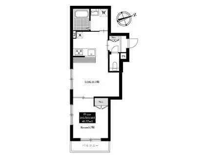 ヴィクトリアリージェンシー(1LDK/4階)の間取り写真