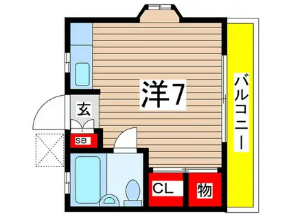セゾンみつせ(ワンルーム/2階)の間取り写真