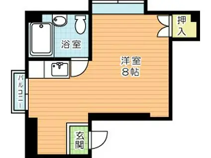 コーポラス旭(ワンルーム/3階)の間取り写真