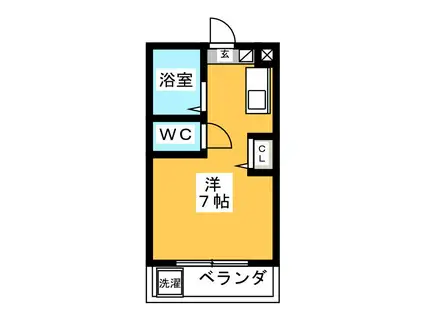 メゾンフクイ(ワンルーム/2階)の間取り写真