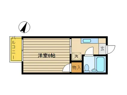 ニューパイン多摩川(1K/2階)の間取り写真