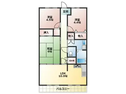 ウィンズ弐番館(3LDK/2階)の間取り写真