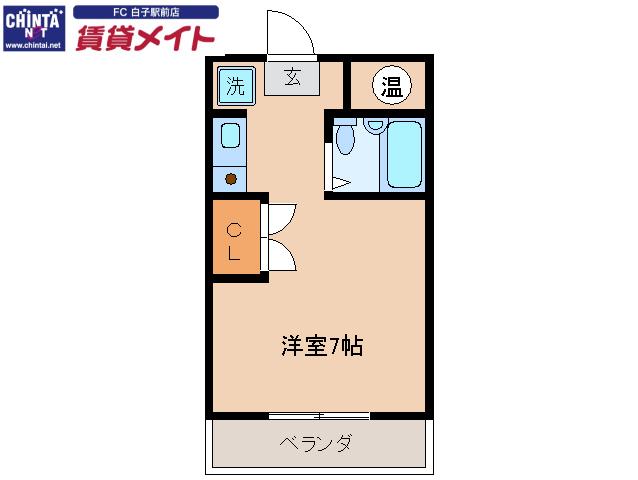 モアクレール(ワンルーム/2階)の間取り写真