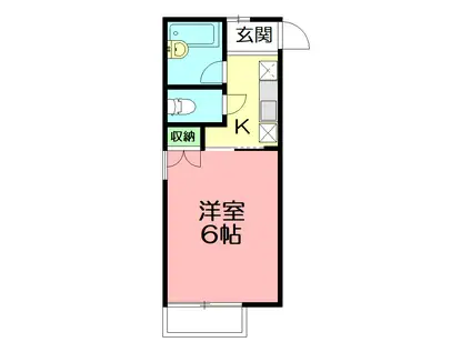 ホワイトレジデンスII(1K/1階)の間取り写真