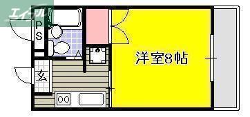 アスカ富町(1K/2階)の間取り写真
