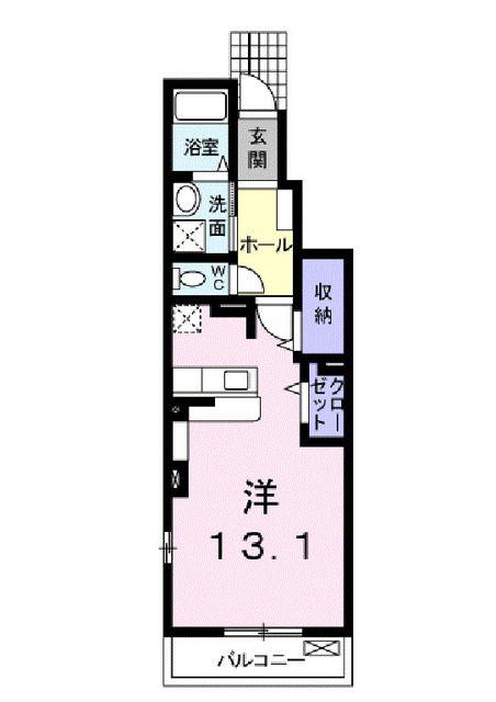 セレーノB(ワンルーム/1階)の間取り写真