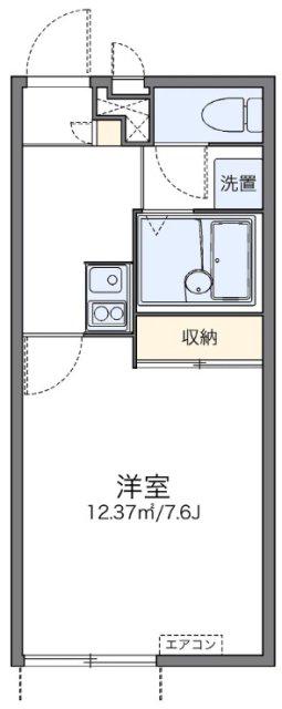 レオパレスイルクオーレ(1K/1階)の間取り写真
