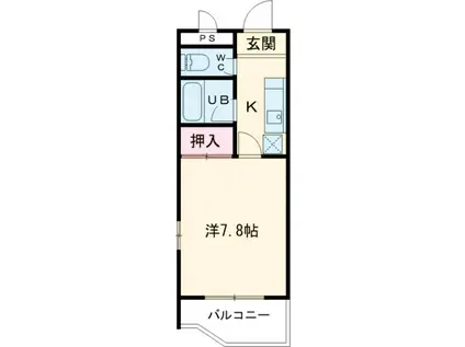 フィオーレ88(1K/2階)の間取り写真