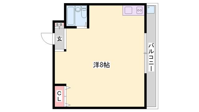 エンブレム清水(ワンルーム/3階)の間取り写真