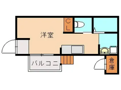 アゲル宮司浜A(ワンルーム/1階)の間取り写真
