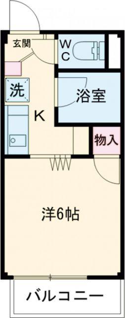 エスポワール(1K/1階)の間取り写真