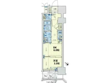 スワンズシティ神戸ウエスト(1DK/3階)の間取り写真