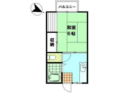 グリーンプレイス(1K/2階)の間取り写真