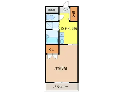 セピアコートII(1DK/3階)の間取り写真