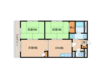 マニフィックベア霞(3DK/1階)の間取り写真