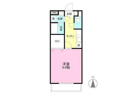 アーバンヒルズ(1K/1階)の間取り写真