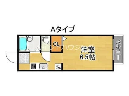 ミサキパークハイランド(1K/1階)の間取り写真