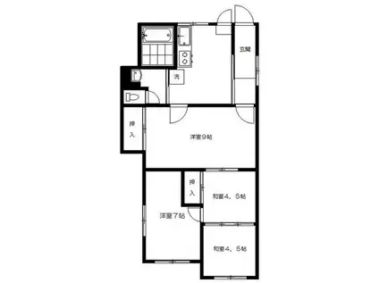 コーポ井上(4K/1階)の間取り写真