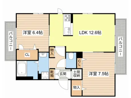 アンティーク R(2LDK/2階)の間取り写真