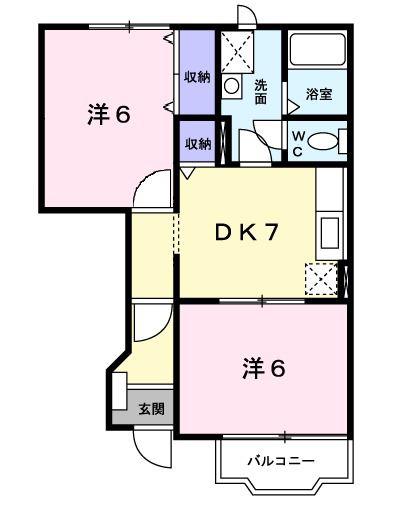 エトワール・M II(2DK/1階)の間取り写真