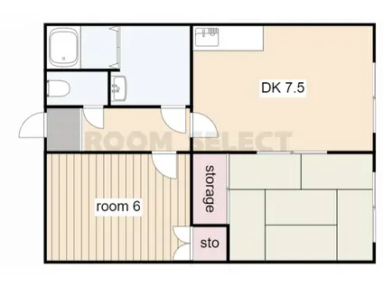 ベルメゾン常磐(2DK/4階)の間取り写真