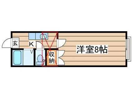 ホワイトキャッスル南小泉12番館(1K/2階)の間取り写真